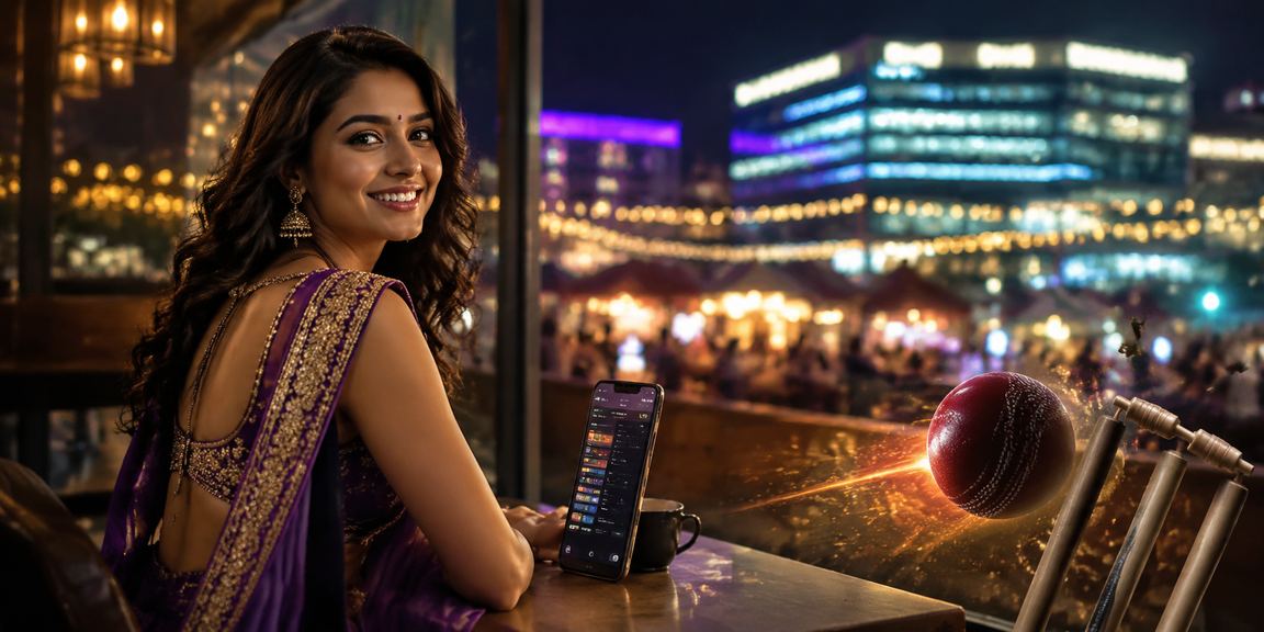 Crowded cricket betting market in India at night