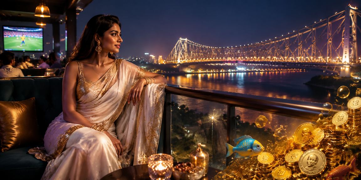 Indian woman enjoying cricket betting entertainment